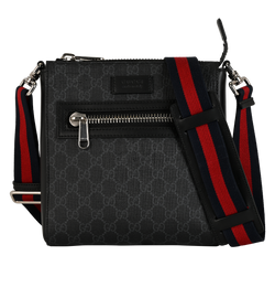 GG Messenger Bag, Canvas/Leather, Black, 498879, 2*